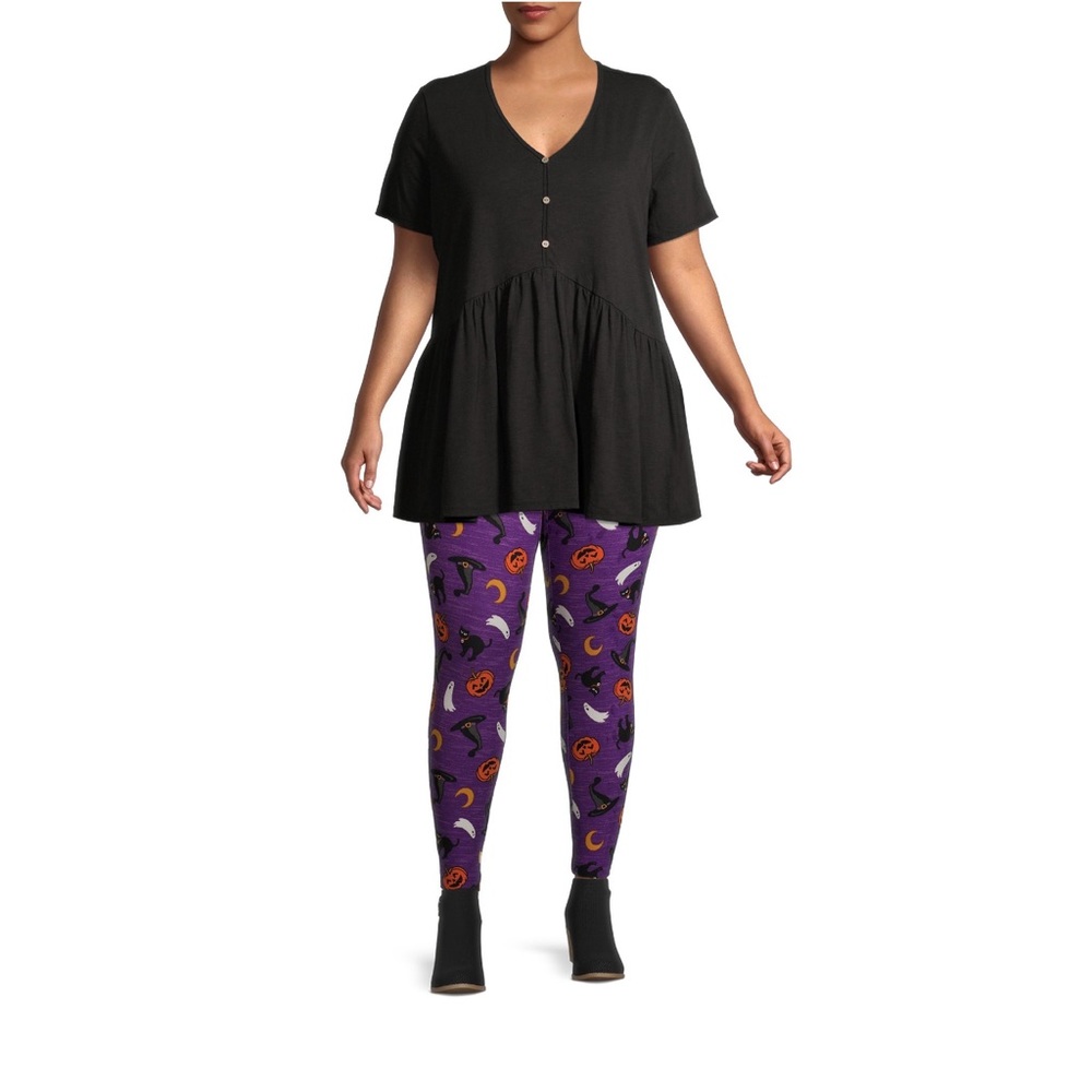 NWT Terra & Sky Halloween Printed Legging Plus - Picture 2 of 3